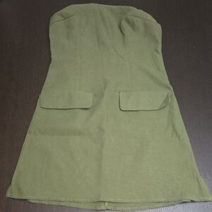 Cider Olive Green Strapless Dress